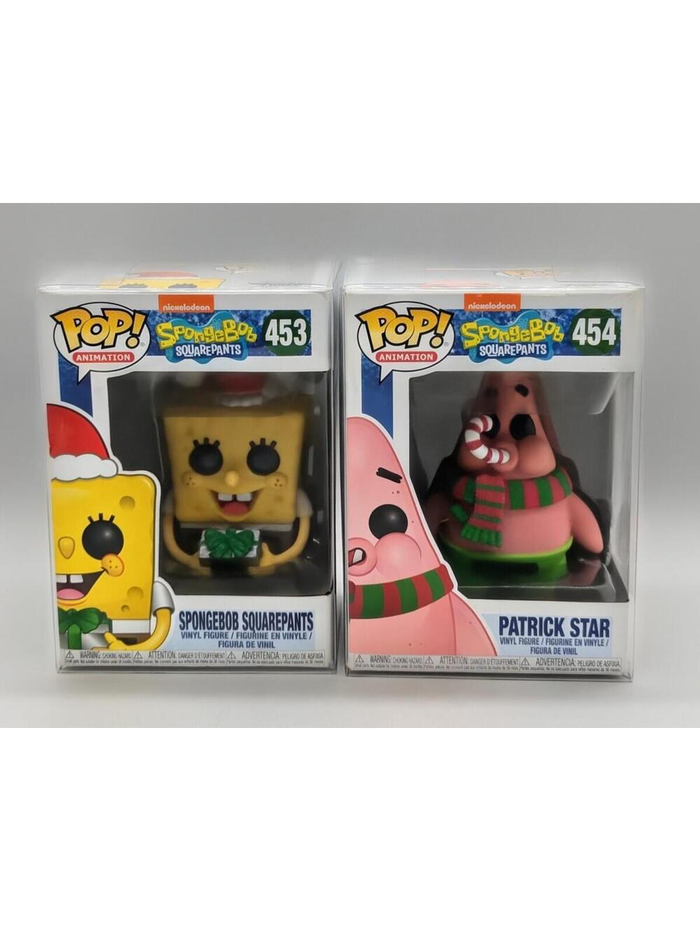 Funko Pop! Nickelodeon Patrick Star #454 & SpongeBob SquarePants #453 +Protector